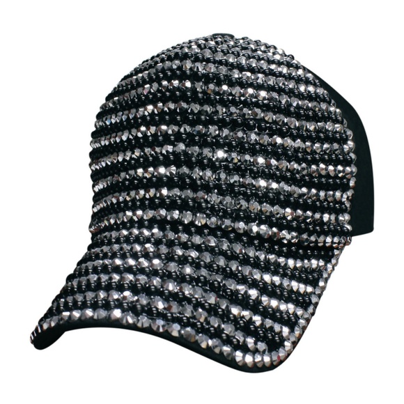 Accessories - NWT Silver and Black Bling Hat - LAST 1